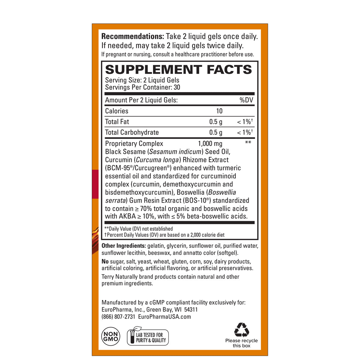 Terry Naturally CuraMed Acute Pain Relief 60 Liquid Gels