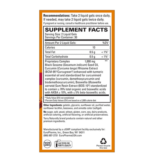 Terry Naturally CuraMed Acute Pain Relief 60 Liquid Gels