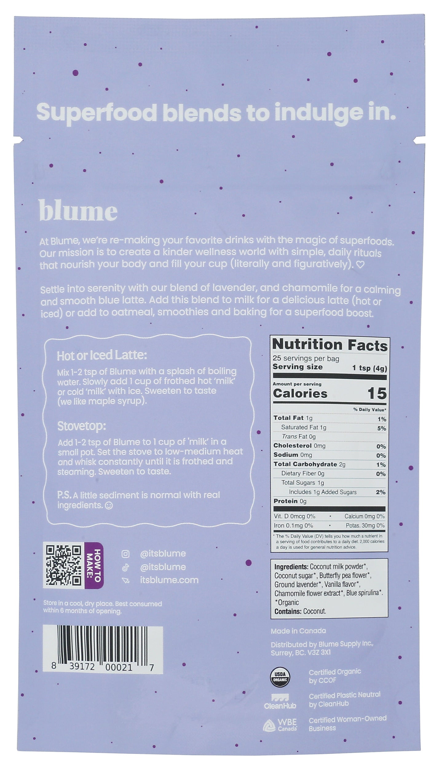 BLUME Latte Blue Lavender Latte