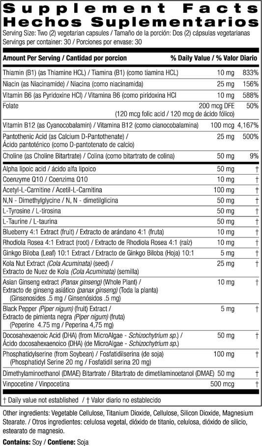 Bio Nutrition Brain Wellness 60 Vegetarian Capsules
