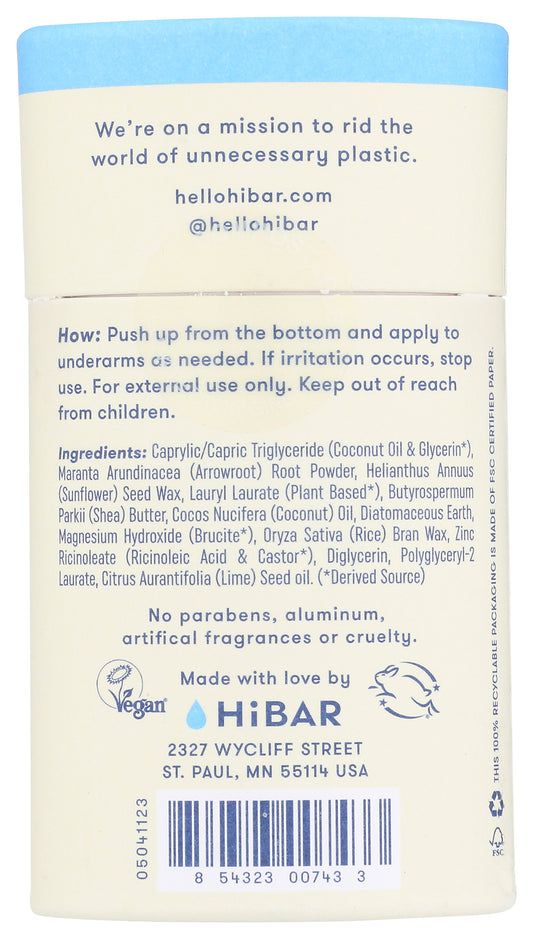 HiBAR Deodorant Frag Free