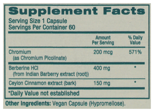 HML Berberine + Cinnamon 60ct