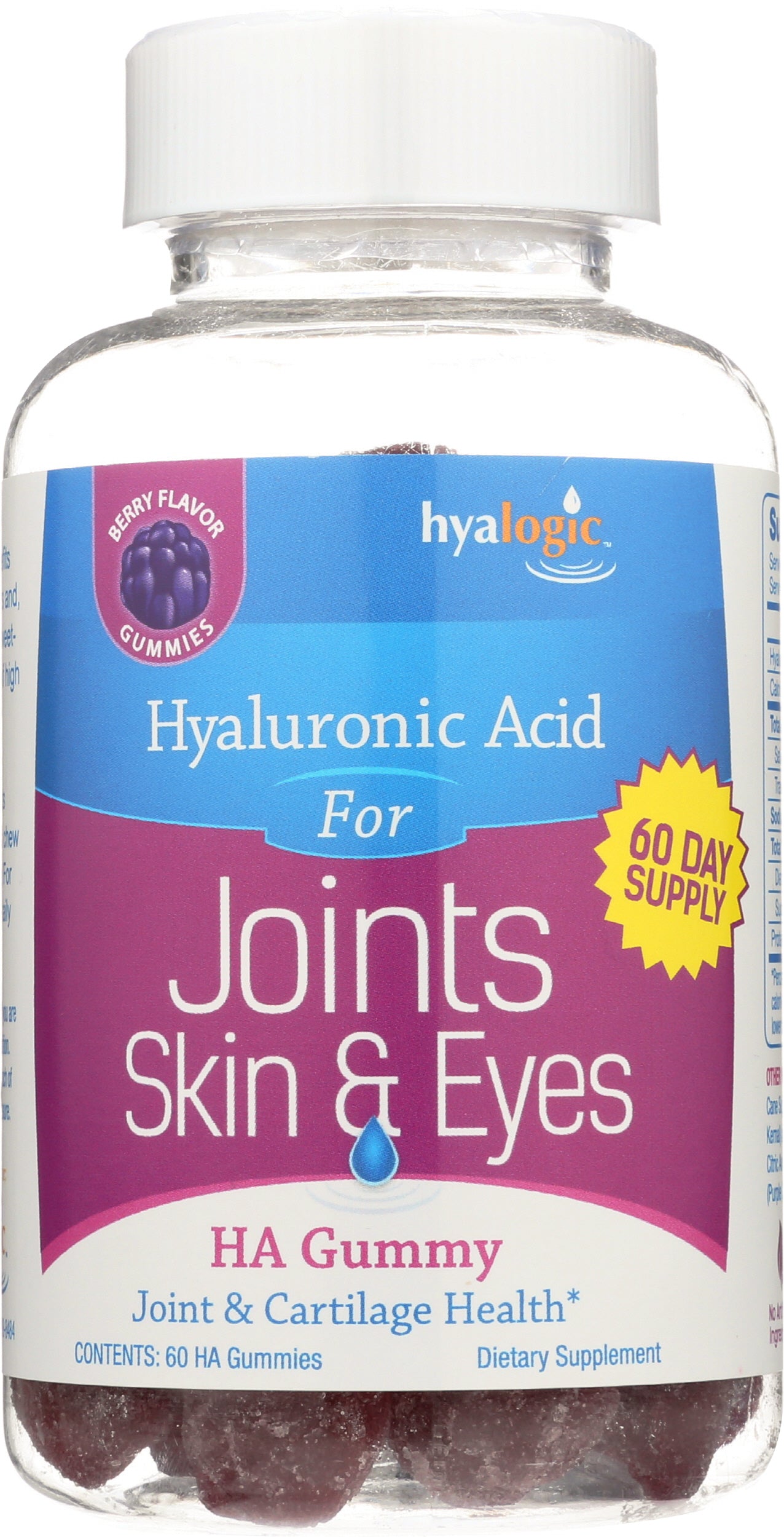 hyalogic Hyaluronic Acid Berry Flavor 60 Gummies