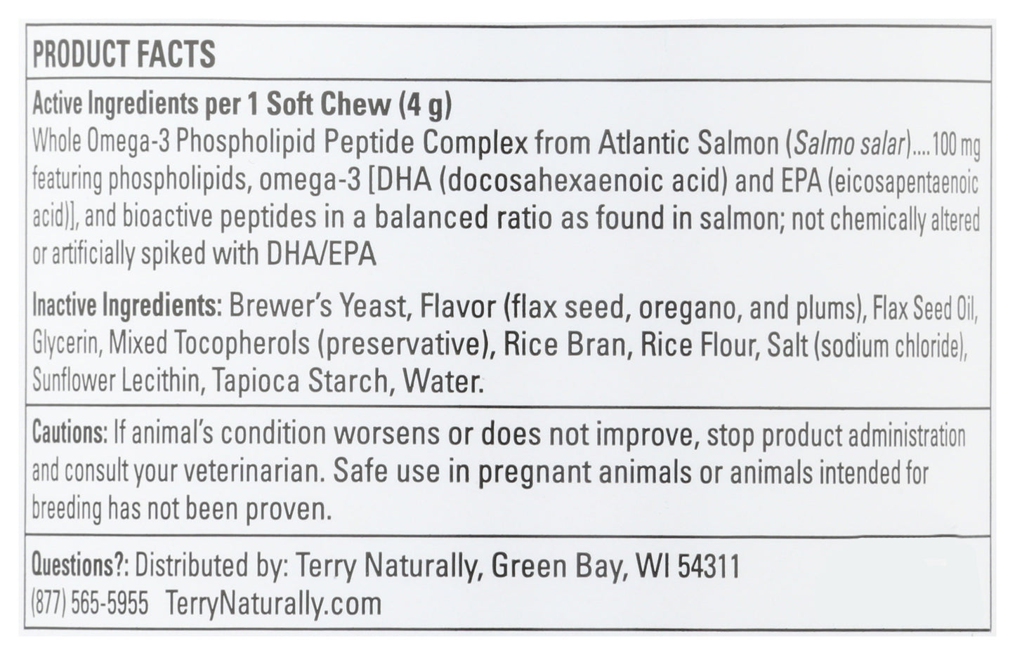 Terry Naturally Intelligent Omega from Salmon 60 Soft Chews