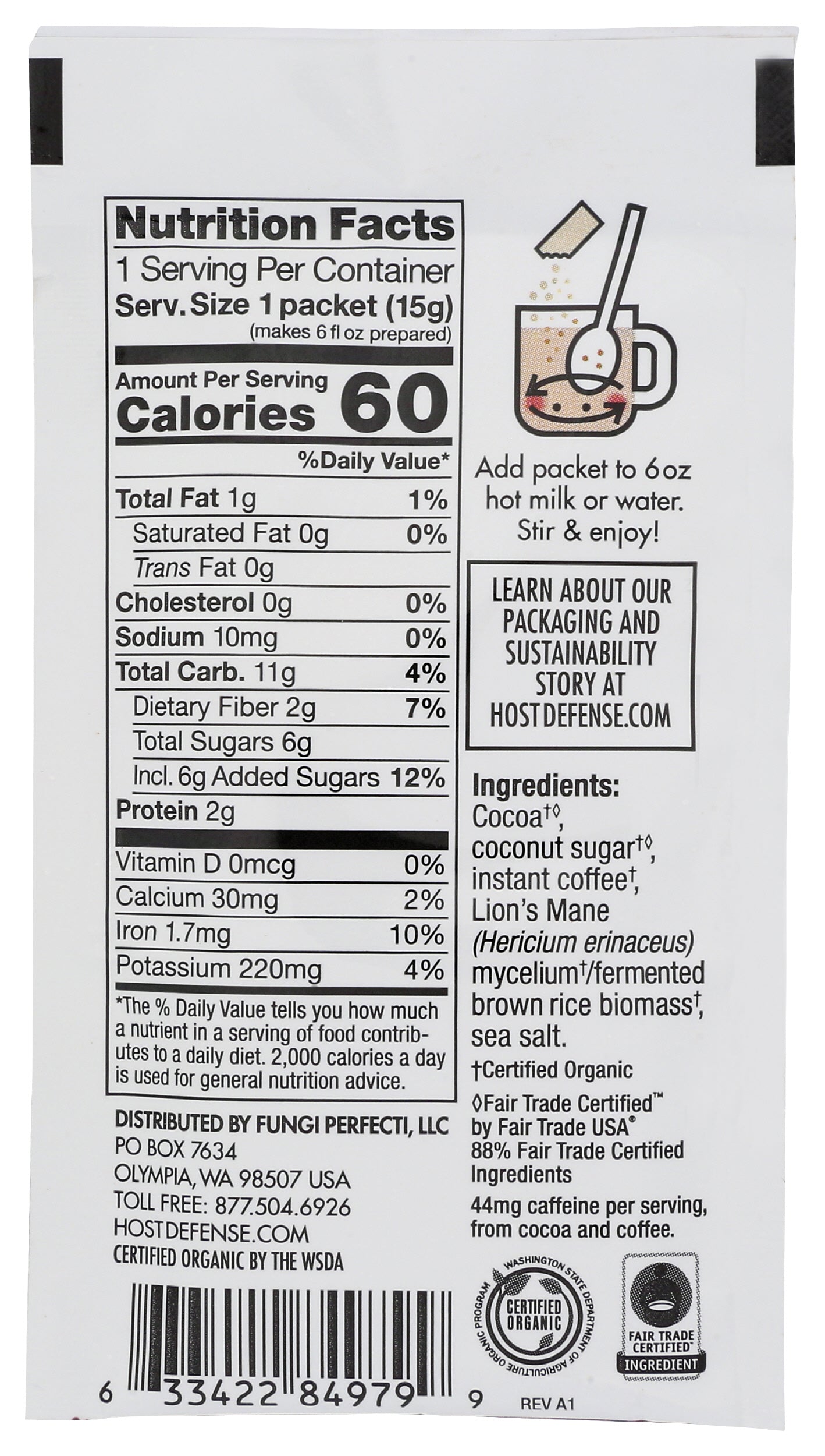 Host Defense Mushrooms MycoBrew Mocha 0.5oz