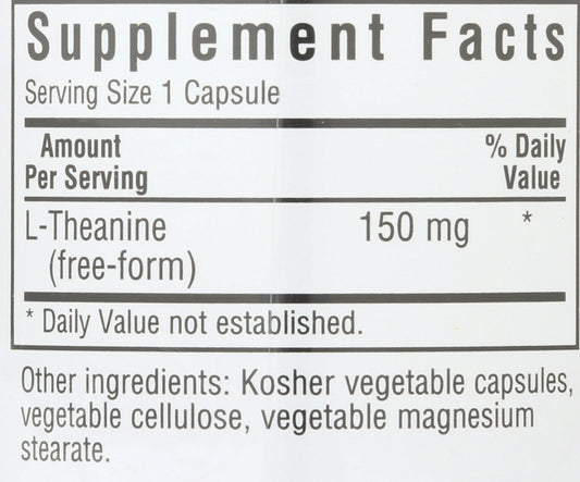 Bluebonnet L-Theanine 200mg 60 Vegetable Capsules
