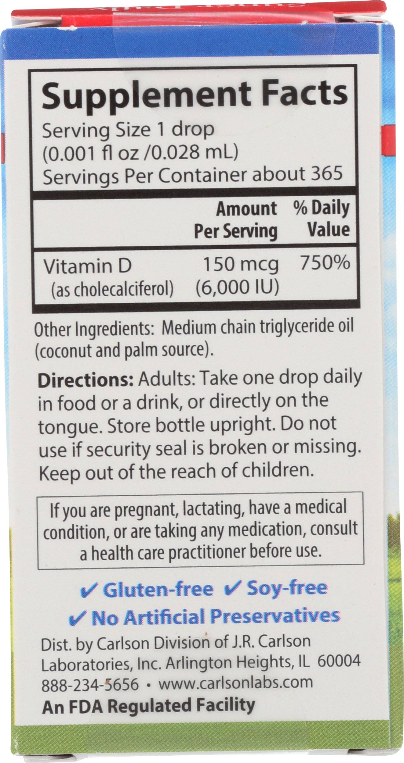 Carlson Super Daily D3 Liquid Vitamin D 6000 IU 0.35 fl oz