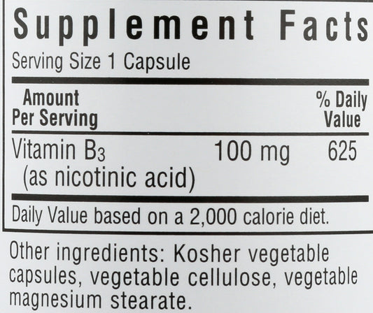 Bluebonnet Niacin 100 mg 90 Vegetable Capsules