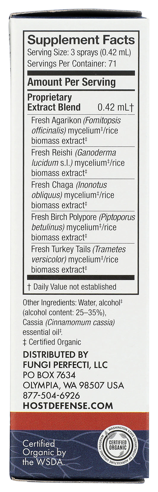 Host Defense Mushrooms MycoShield Spray Immune Support Cinnamon 1 fl oz