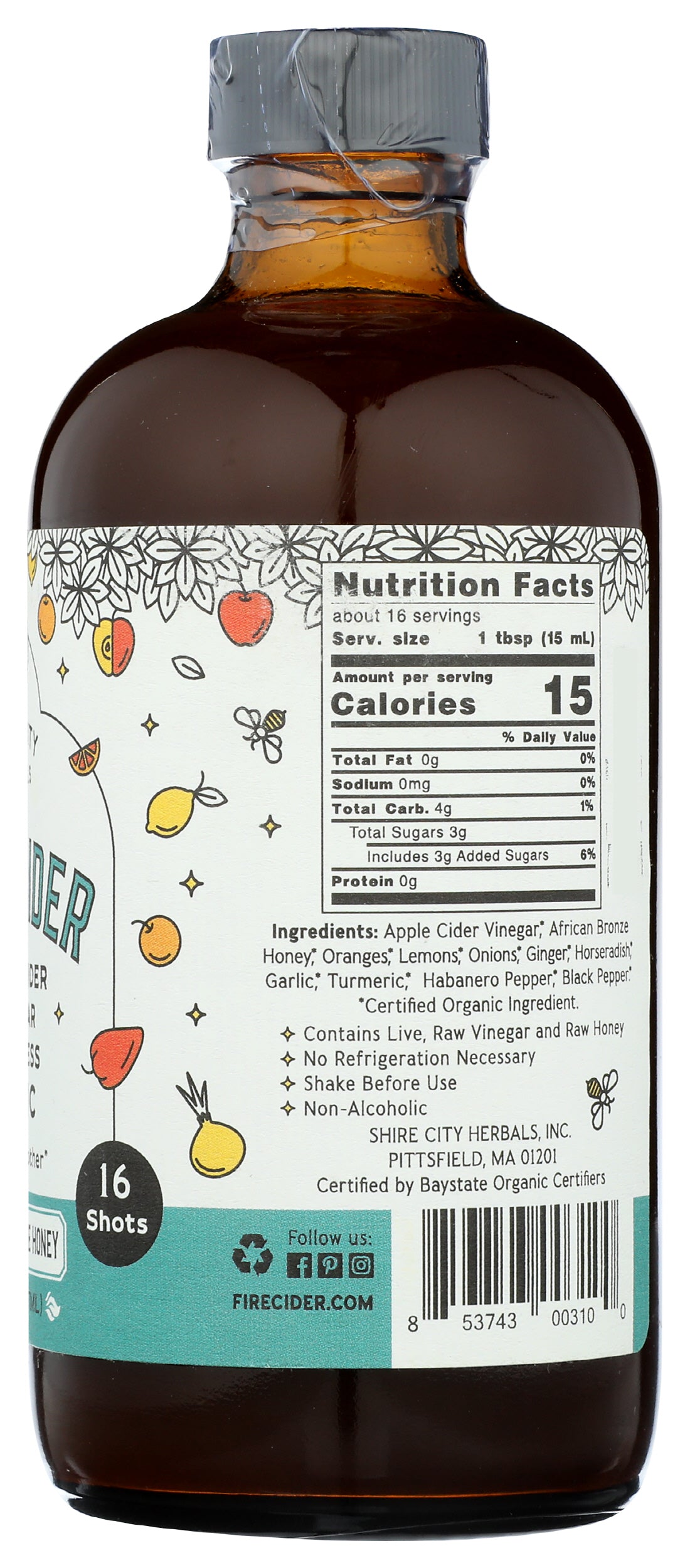 Shire City Herbals Fire Cider Tonic African Bronze Honey 8 fl oz