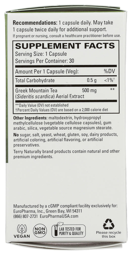 Terry Naturally GMT23 Greek Mountain Tea 30 Capsules