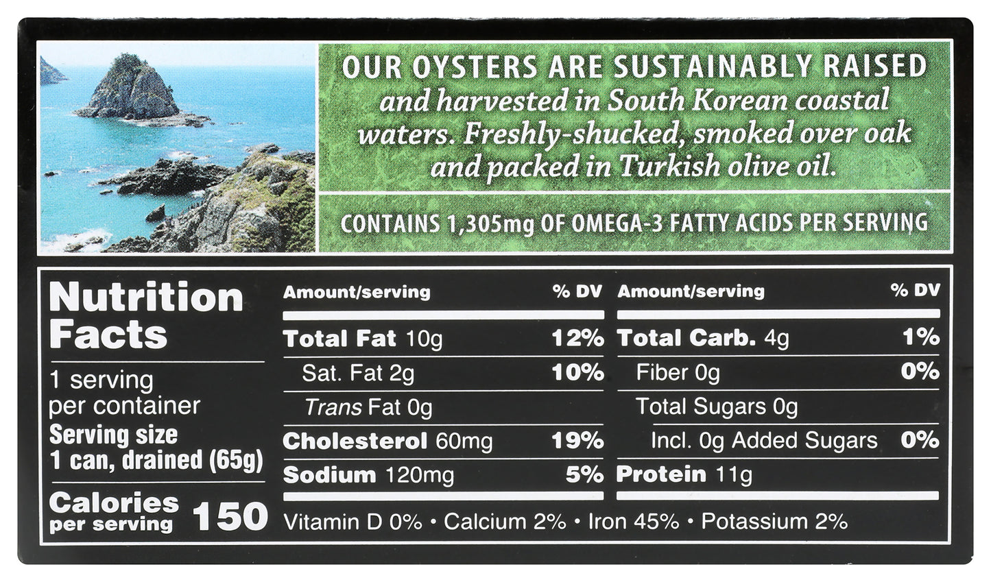 Crown Prince Smoked Oysters in Olive Oil 3 oz