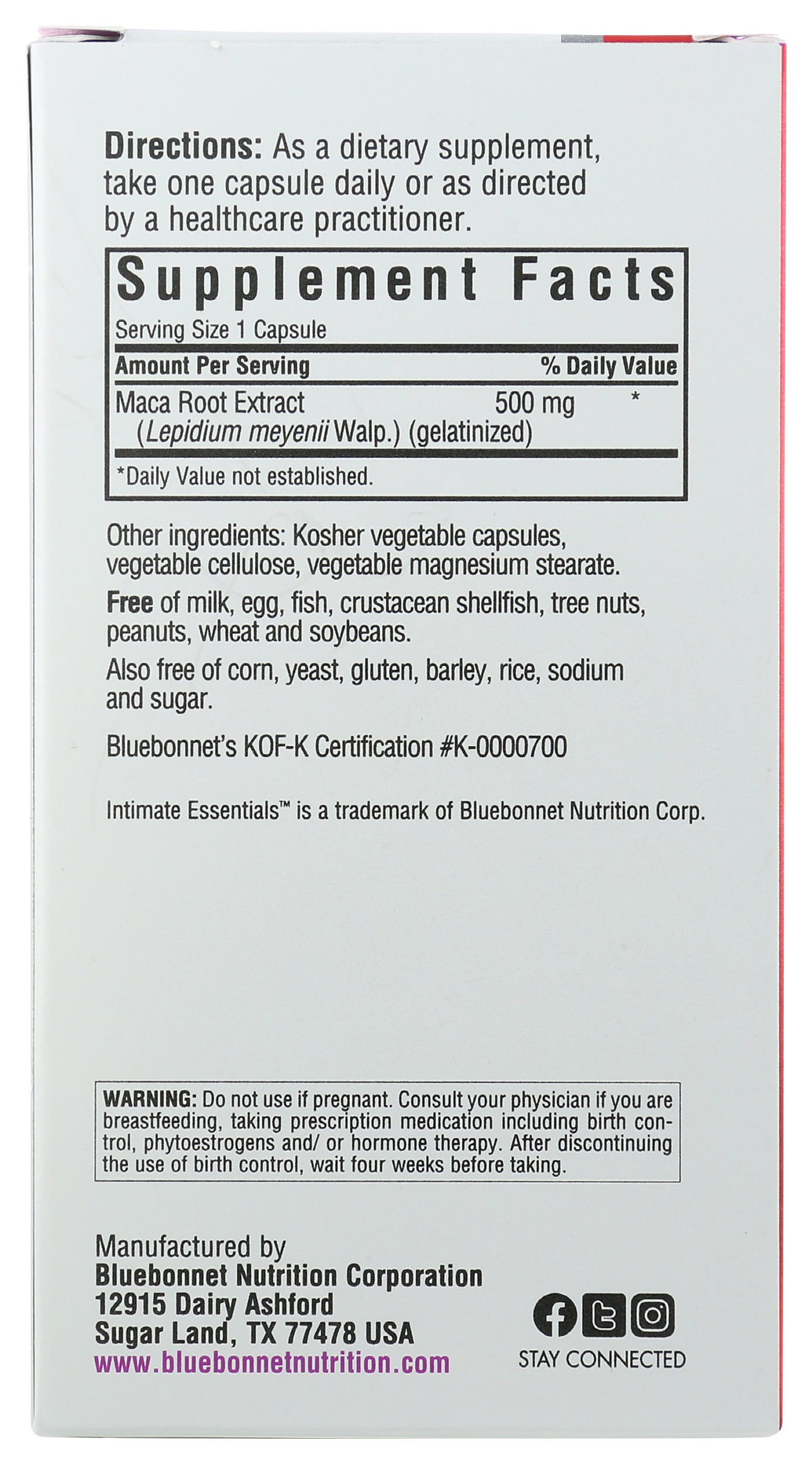 Bluebonnet Maca 90 Vegetable Capsules