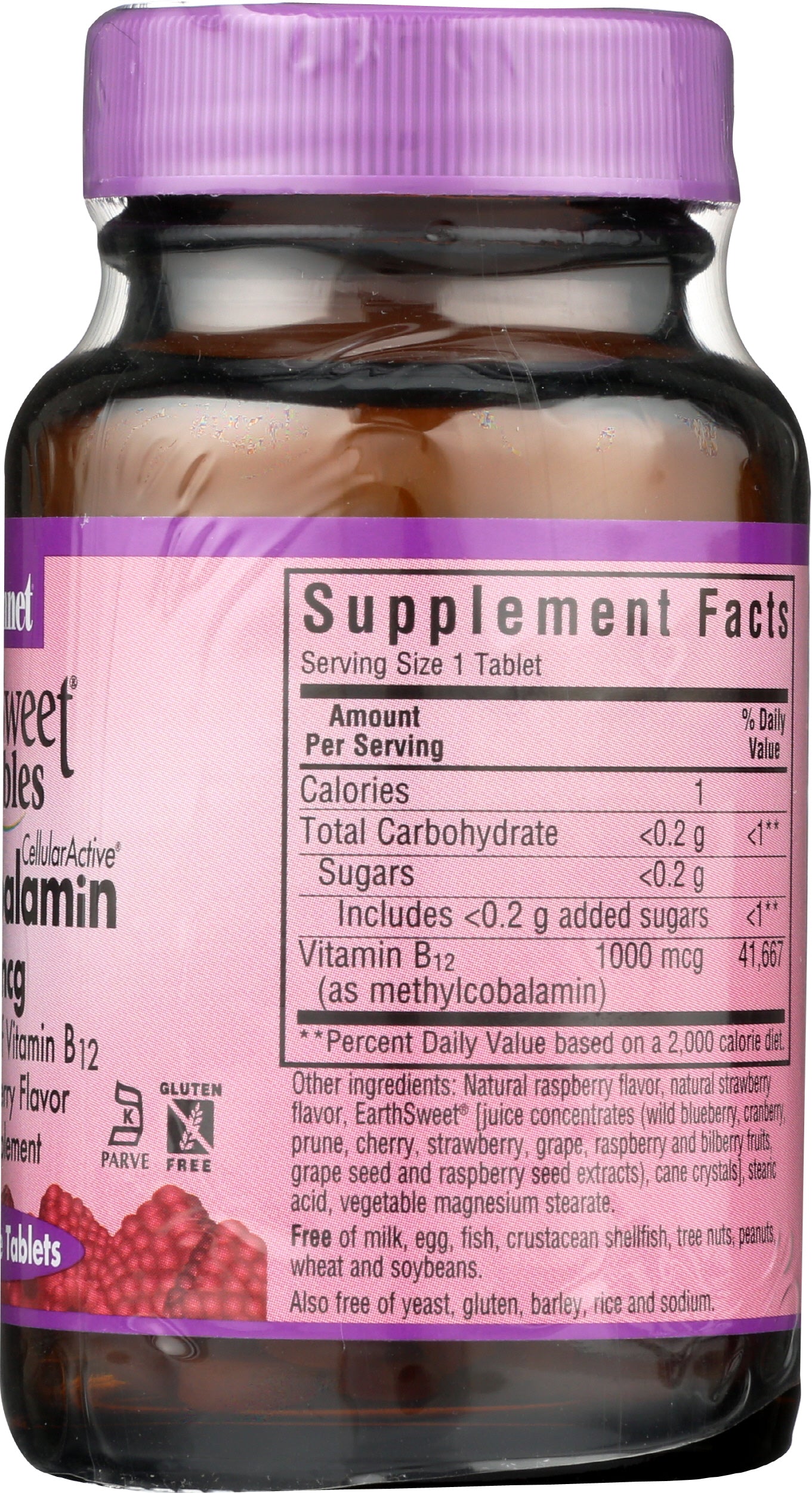 Bluebonnet B12 Methylcobalamin 1000 mcg 60 Chewable Tablets