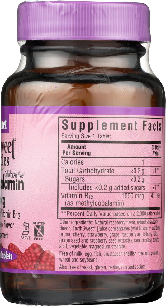 Bluebonnet B12 Methylcobalamin 1000 mcg 60 Chewable Tablets