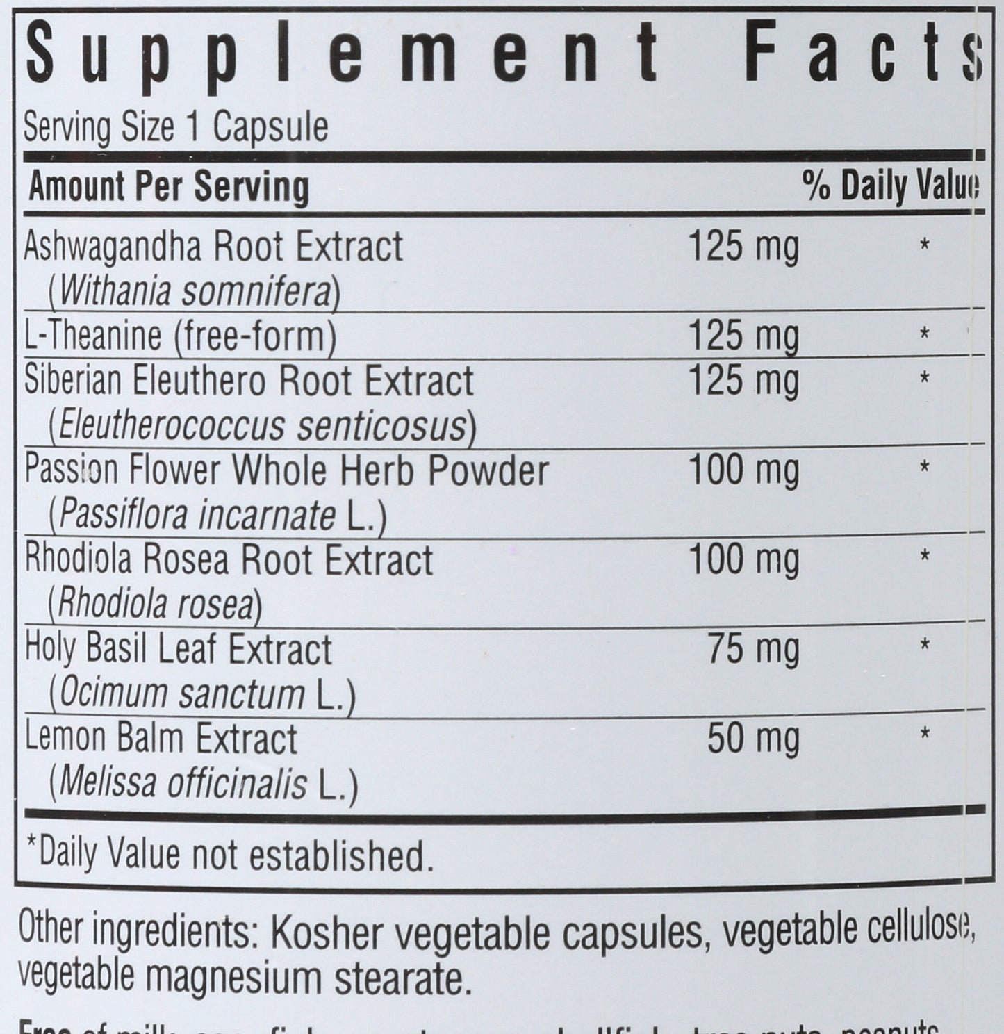 Bluebonnet Stress Relief 60 Vegetable Capsules
