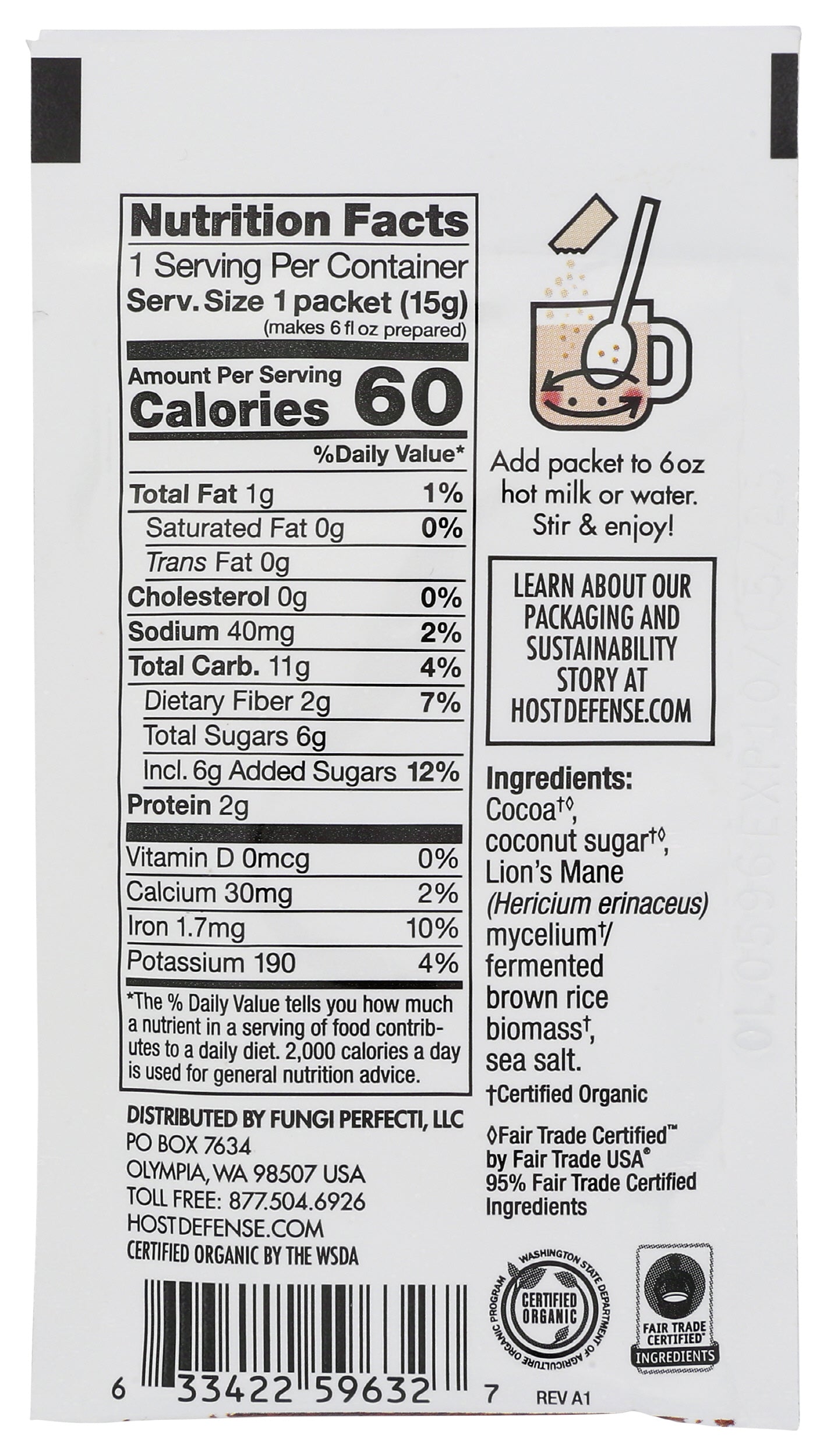Host Defense Mushrooms MycoBrew Cocoa 0.5oz