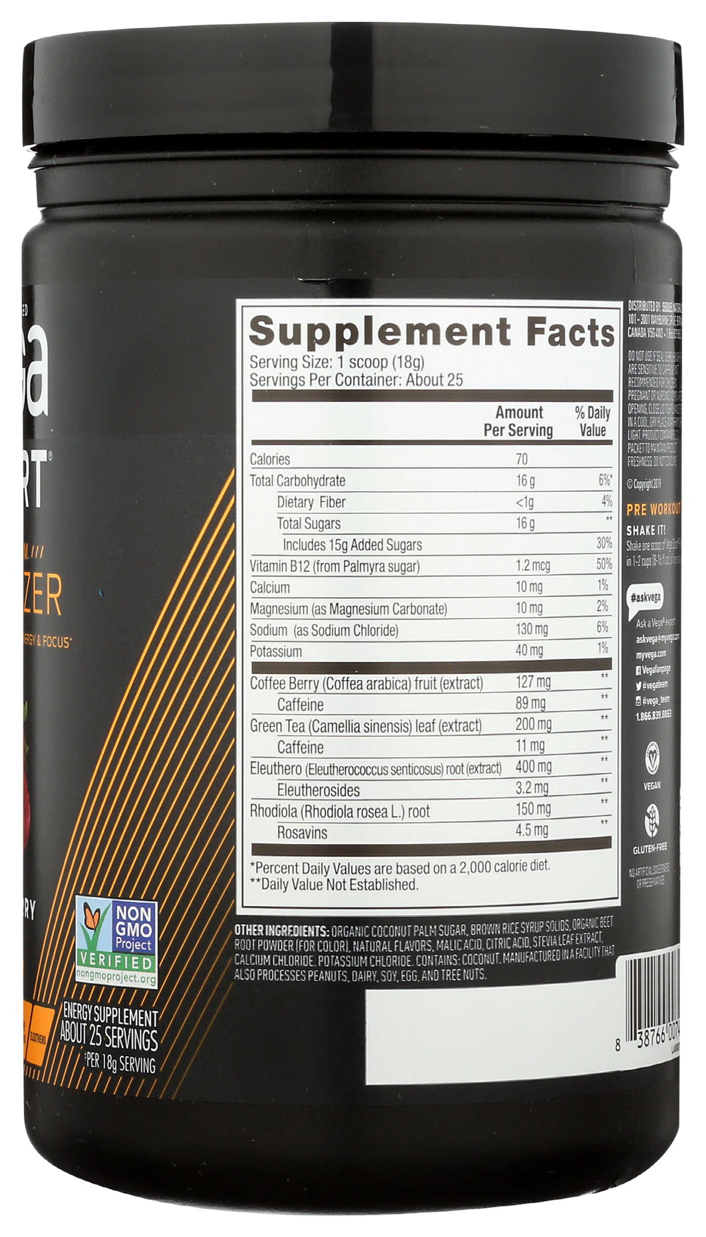 Vega Sport Energizer Acai Berry Flavored 16.2 oz