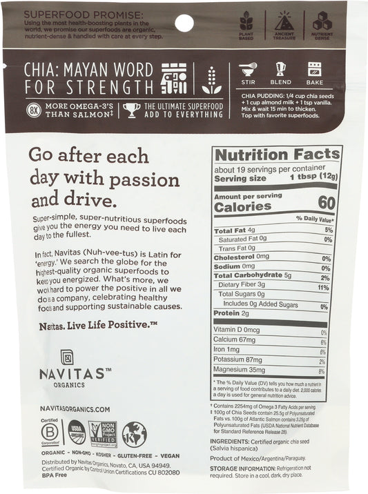 Navitas Chia Seeds Organic 8oz