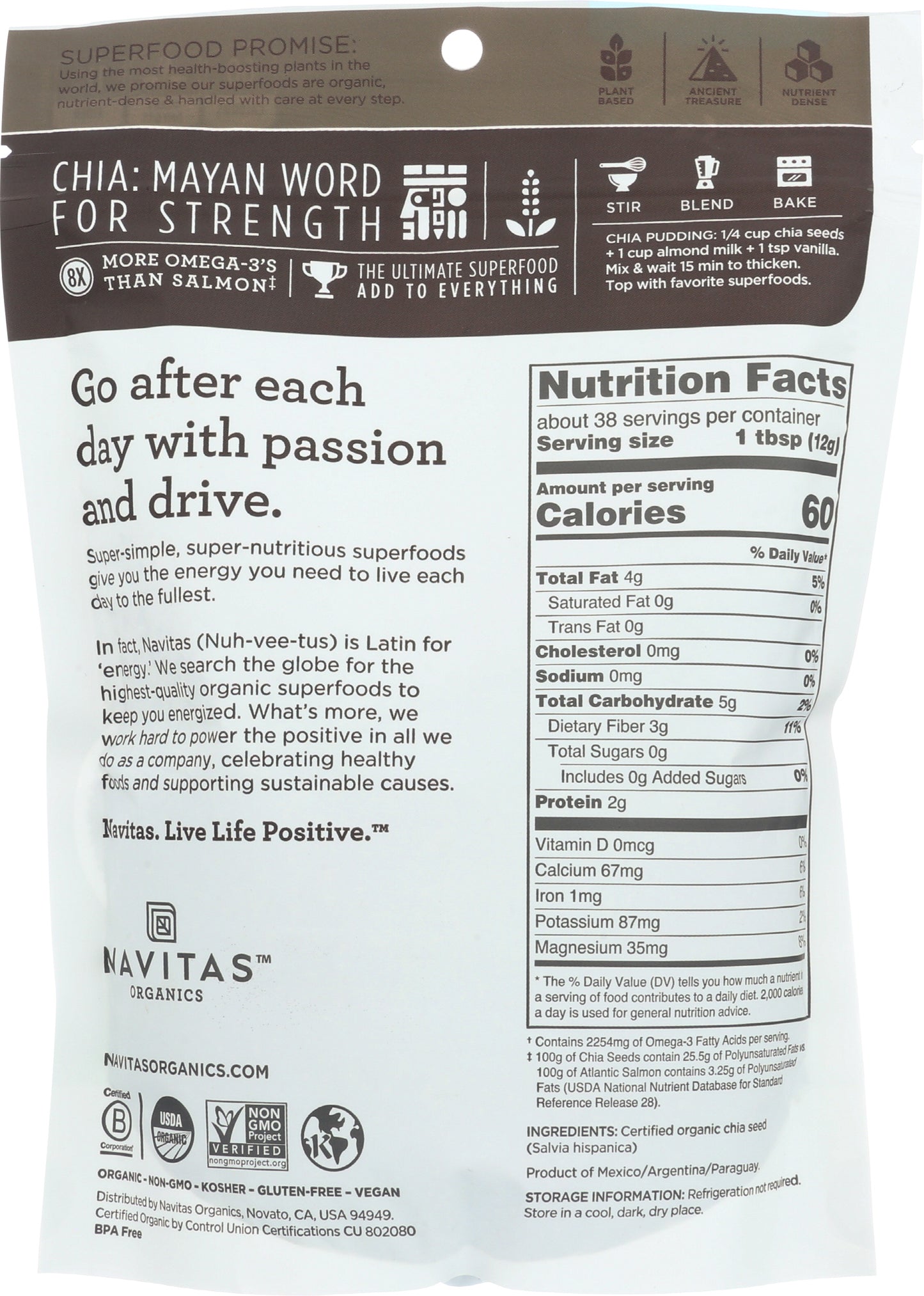 Navitas Chia Seeds Organic 16oz
