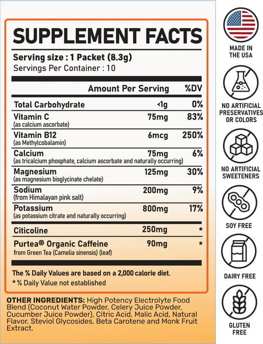 Real Electrolytes Focus + Orange Single