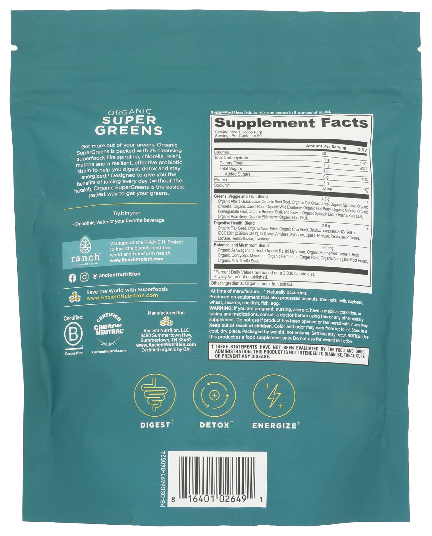 ANN Super Greens 14.1oz