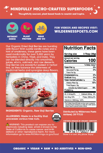 Wilderness Poets Goji Berries 8 oz