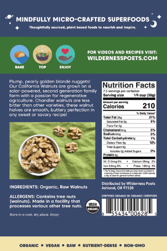 Wilderness Poets California Walnuts 8 oz