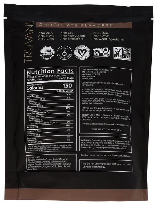 Truvani Chocolate Protein 1.48lb