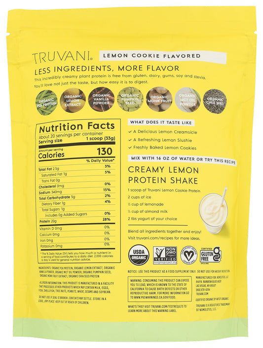 Truvani Lemon Cookie Protein 1.4lb