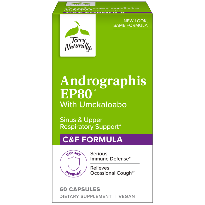 Terry Naturally Andrographis EP80 with Umckaloabo 60 Capules