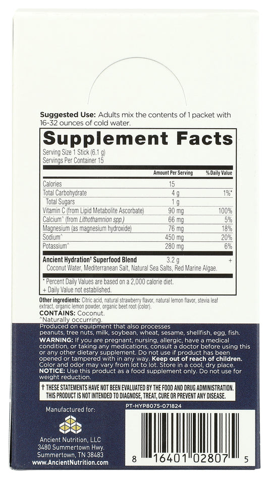 ANN Rapid Hydration Straw/Lemon