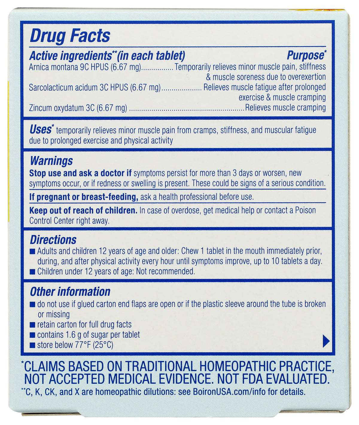 Boiron Arnicare Leg Cramps 33 Chewable Tablets