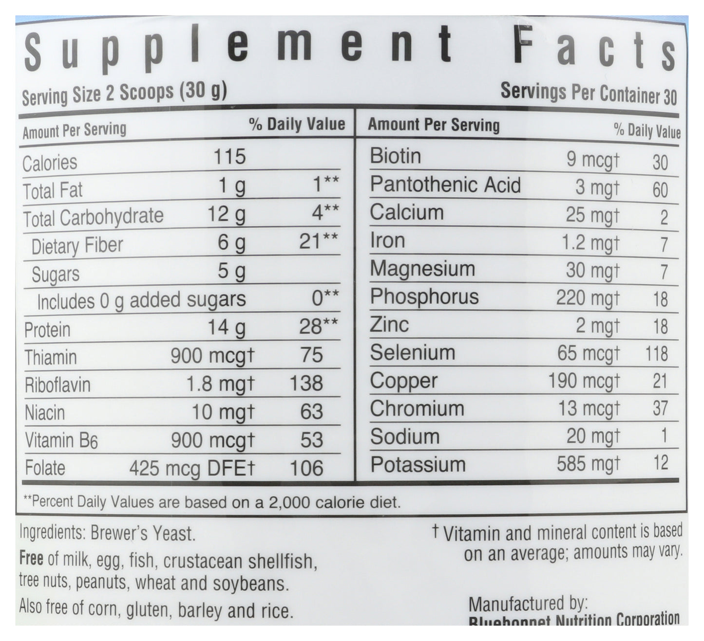 BLU Brewers Yeast 2lbs