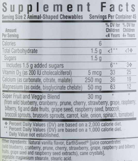 BLU Rainforest Animalz Calcium 90 ct