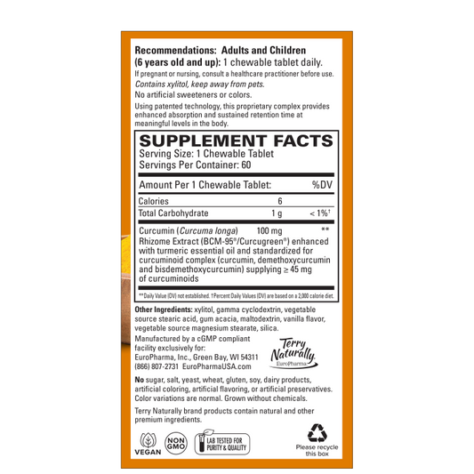 Terry Naturally CuraMed 100mg CHEWABLE 60ct