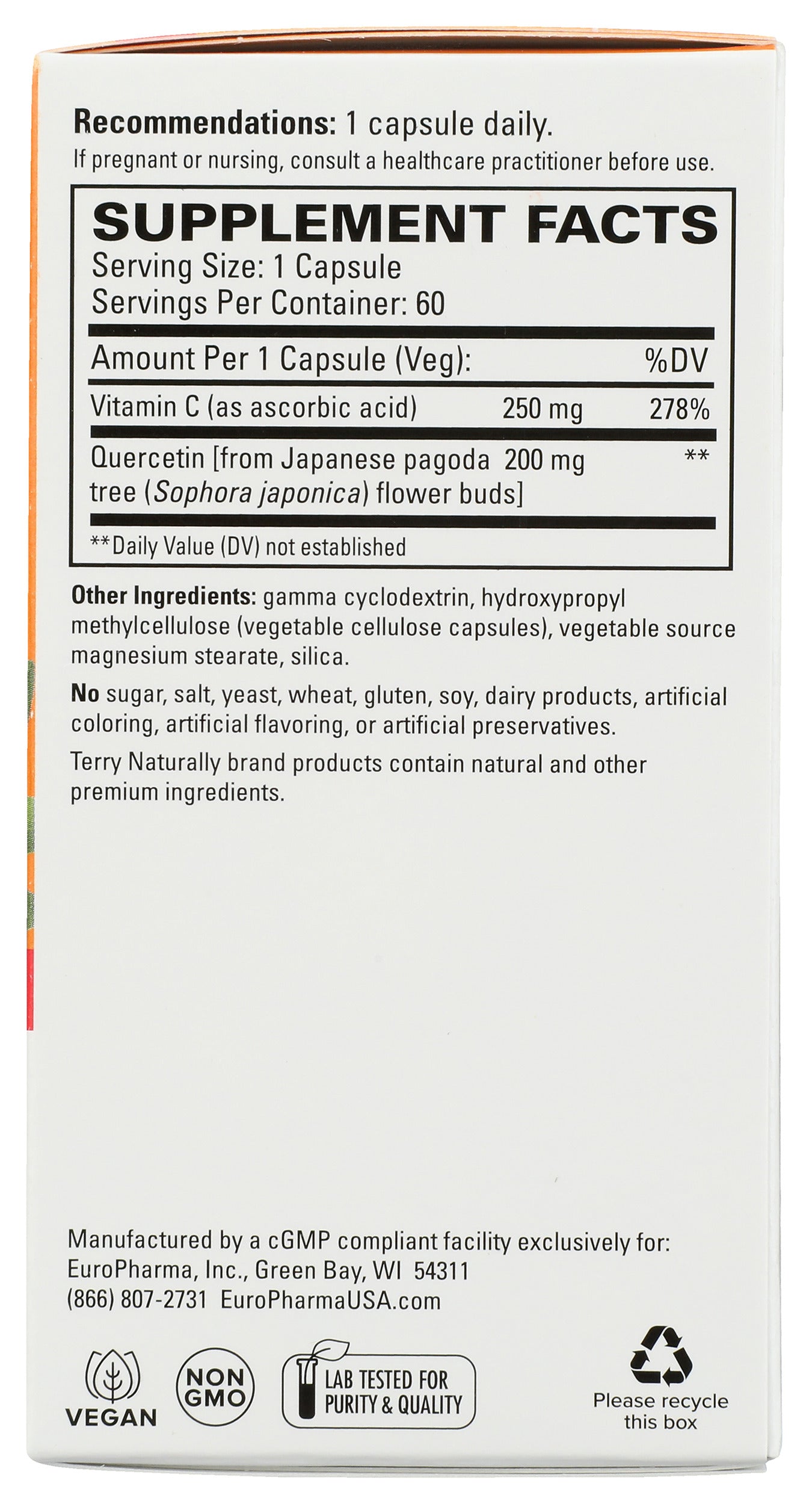 Terry Naturally Quercetin w/Vit C 60ct