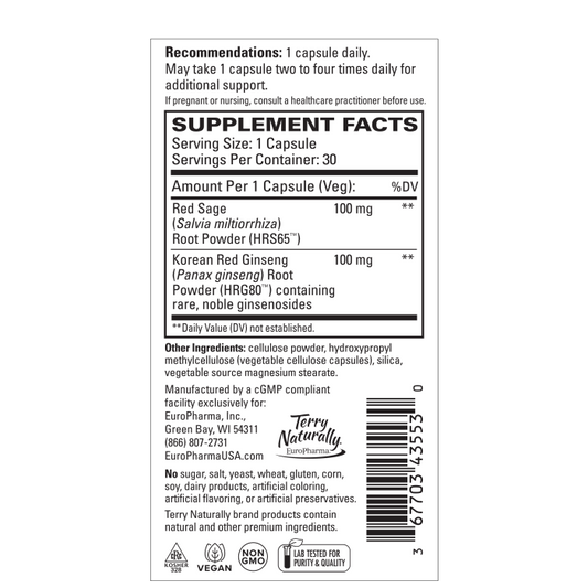 Terry Naturally Red Sage Plus 30 ct