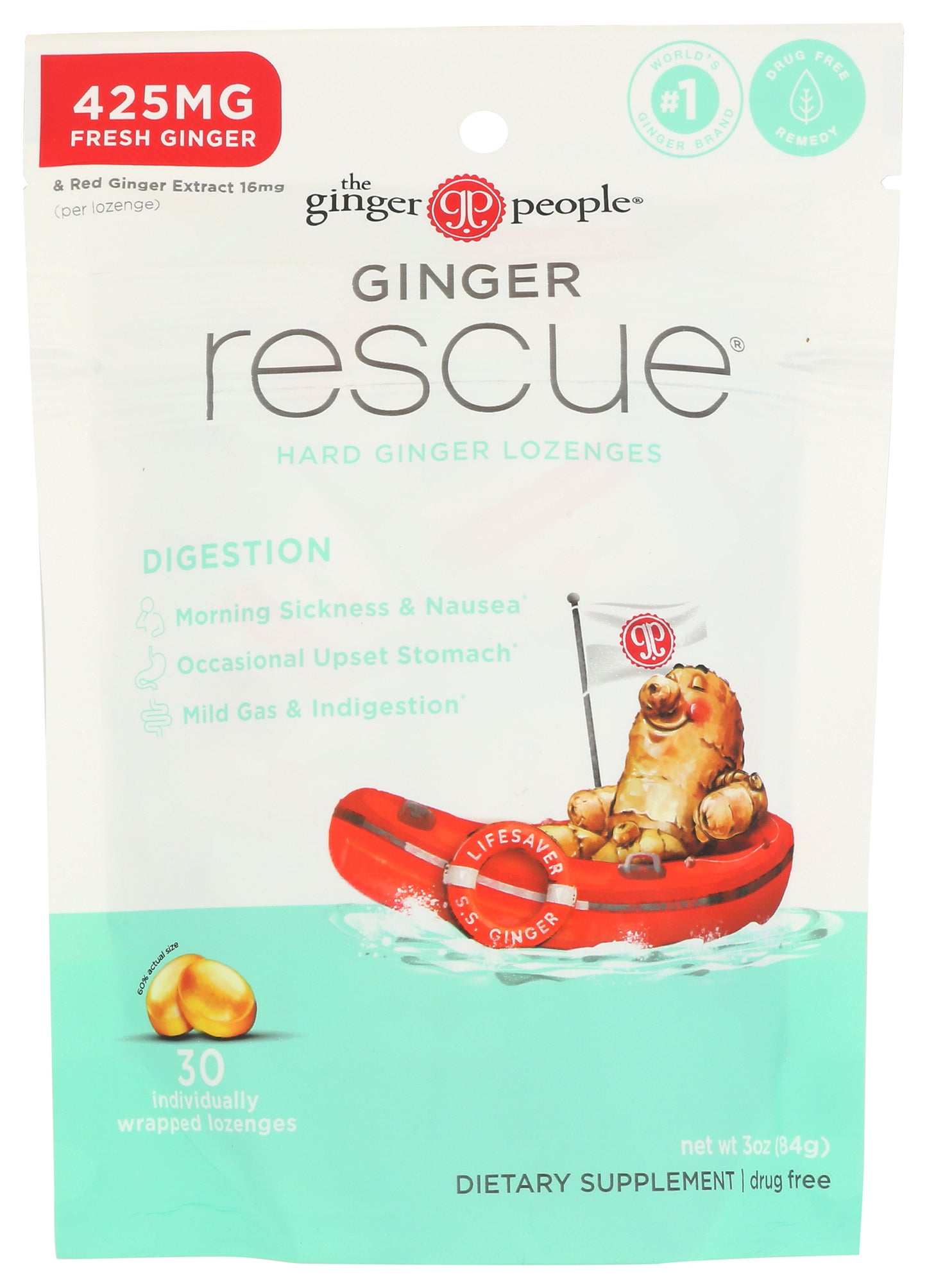 GNP 30ct Ginger Rescue Hard Lozenge
