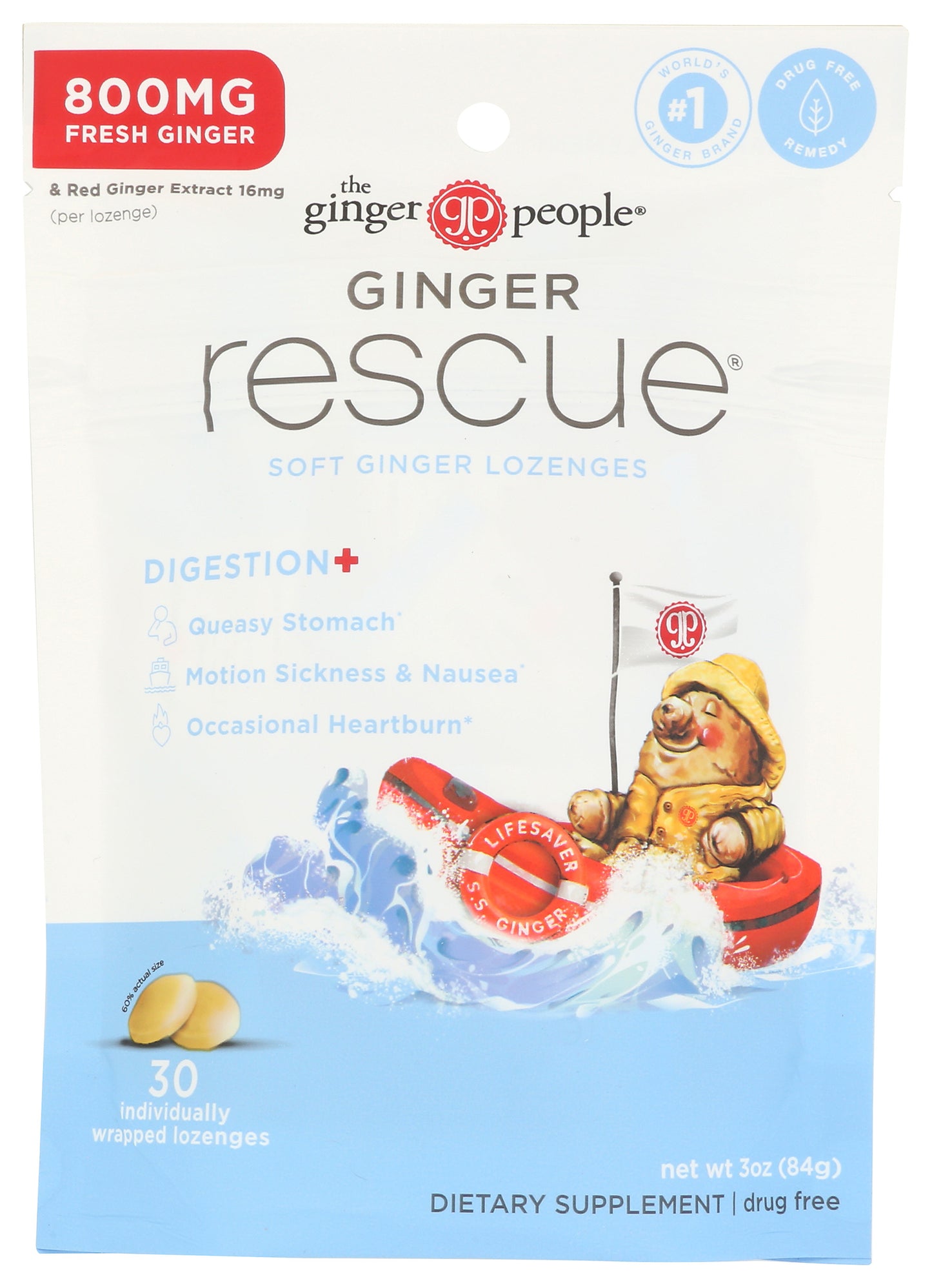 GNP 30ct Ginger Rescue Soft Lozenge
