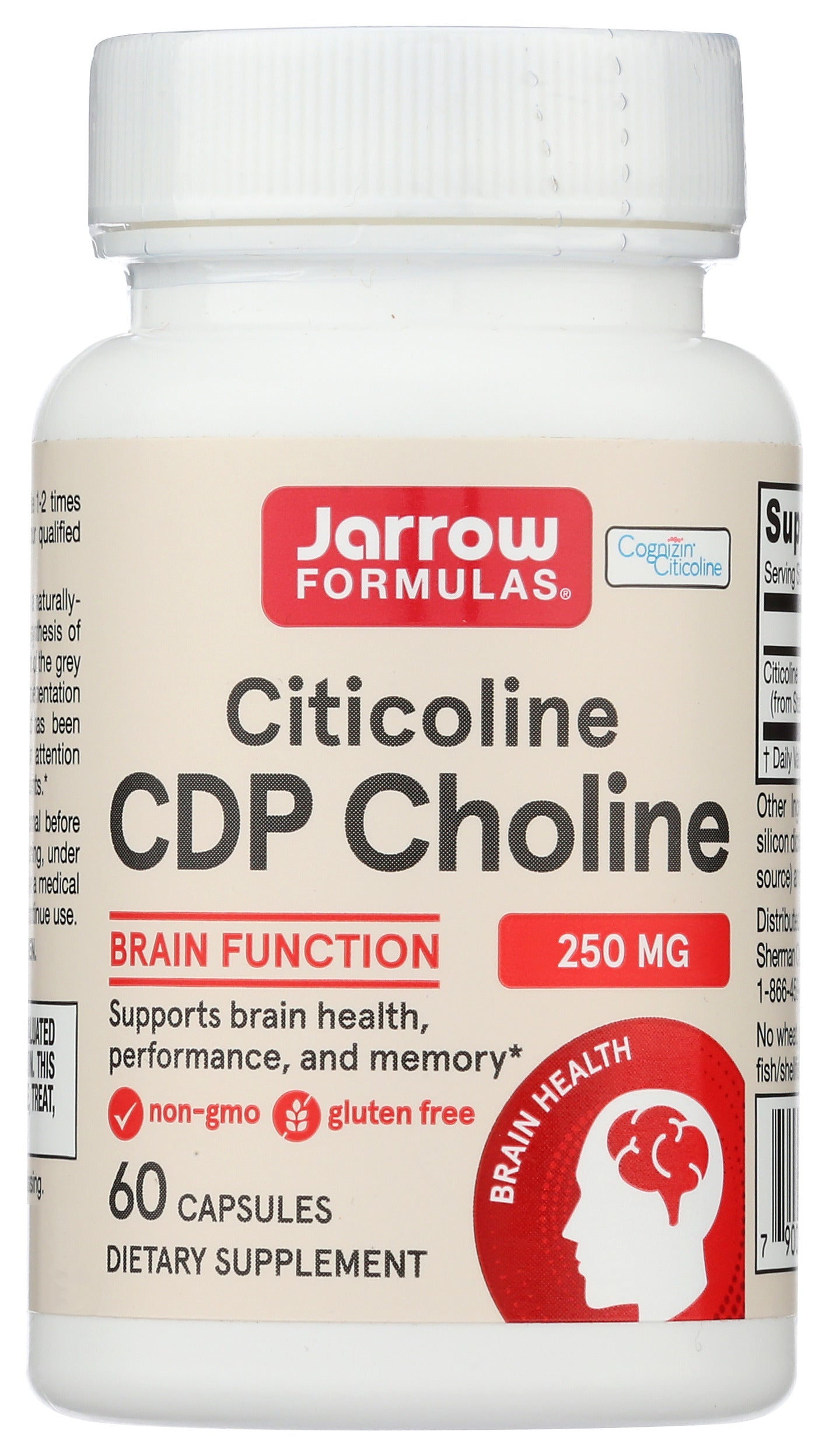 Jarrow 60ct Citicoline CDP Choline 250mg