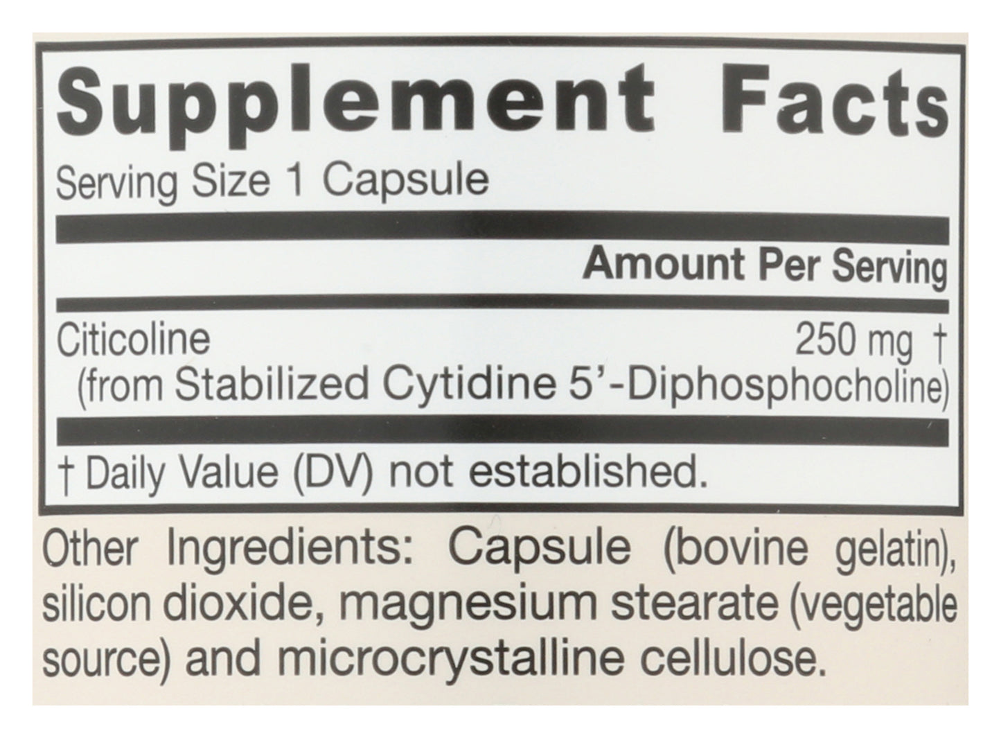Jarrow 60ct Citicoline CDP Choline 250mg