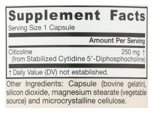 Jarrow 60ct Citicoline CDP Choline 250mg