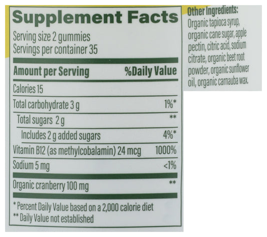 MGF B12 Energy Gummies Cranberry