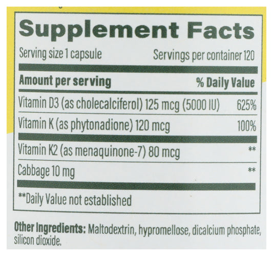 MGF Vit D3 5000 IU w/ K & K2 120 ct