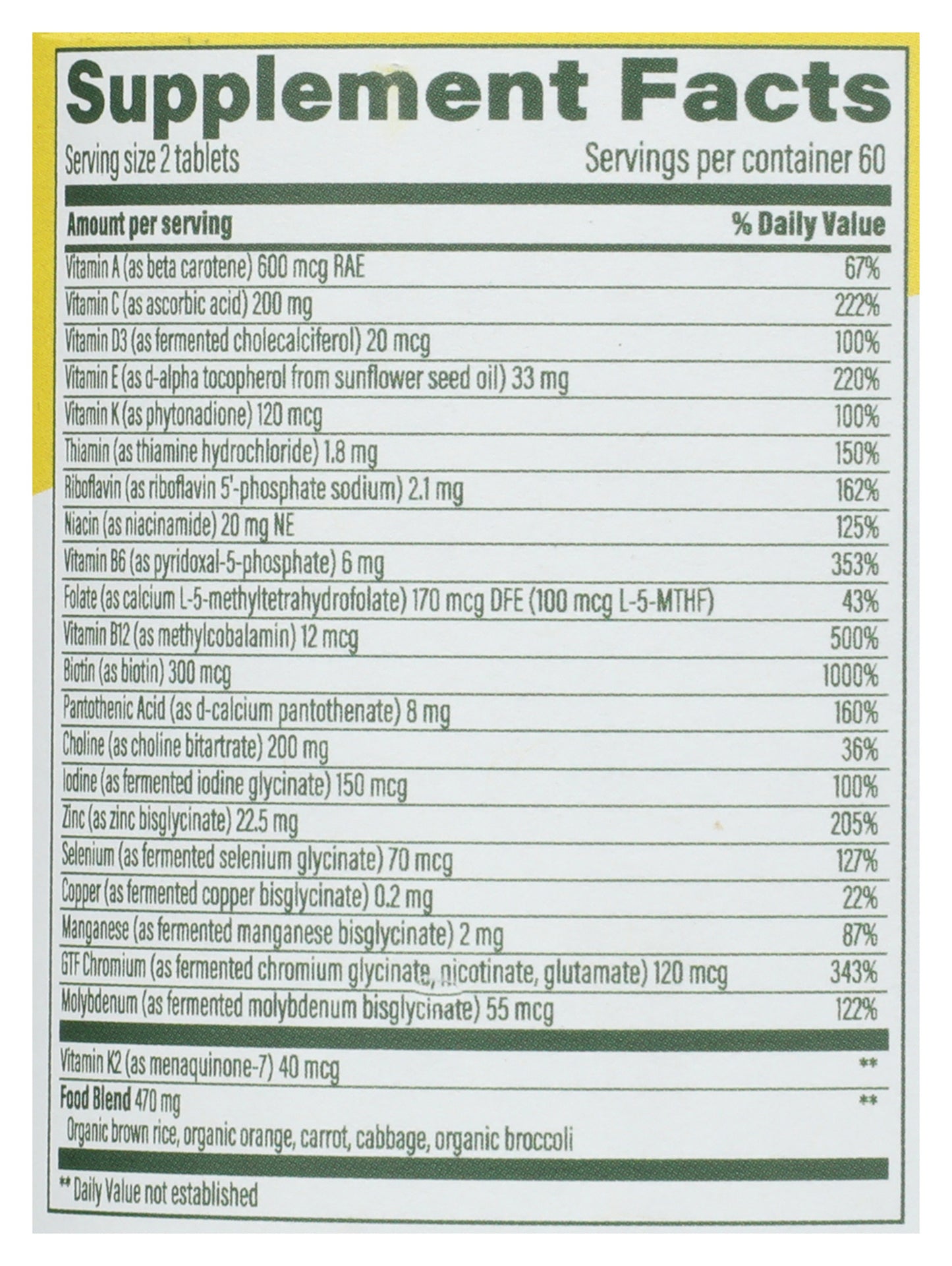 MegaFood Mens Advanced Multivitamin 120 ct