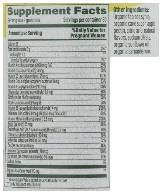 MGF Baby & Me 2 Prenatal Multi Gummies Red Raspber