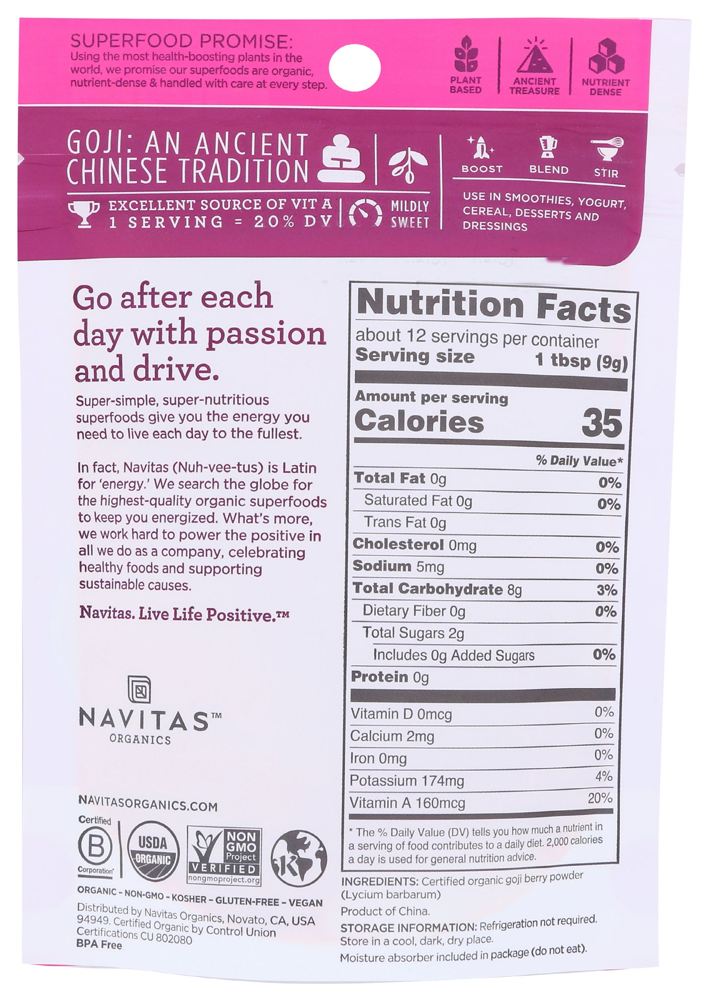 Navitas Organic Goji Powder 4oz