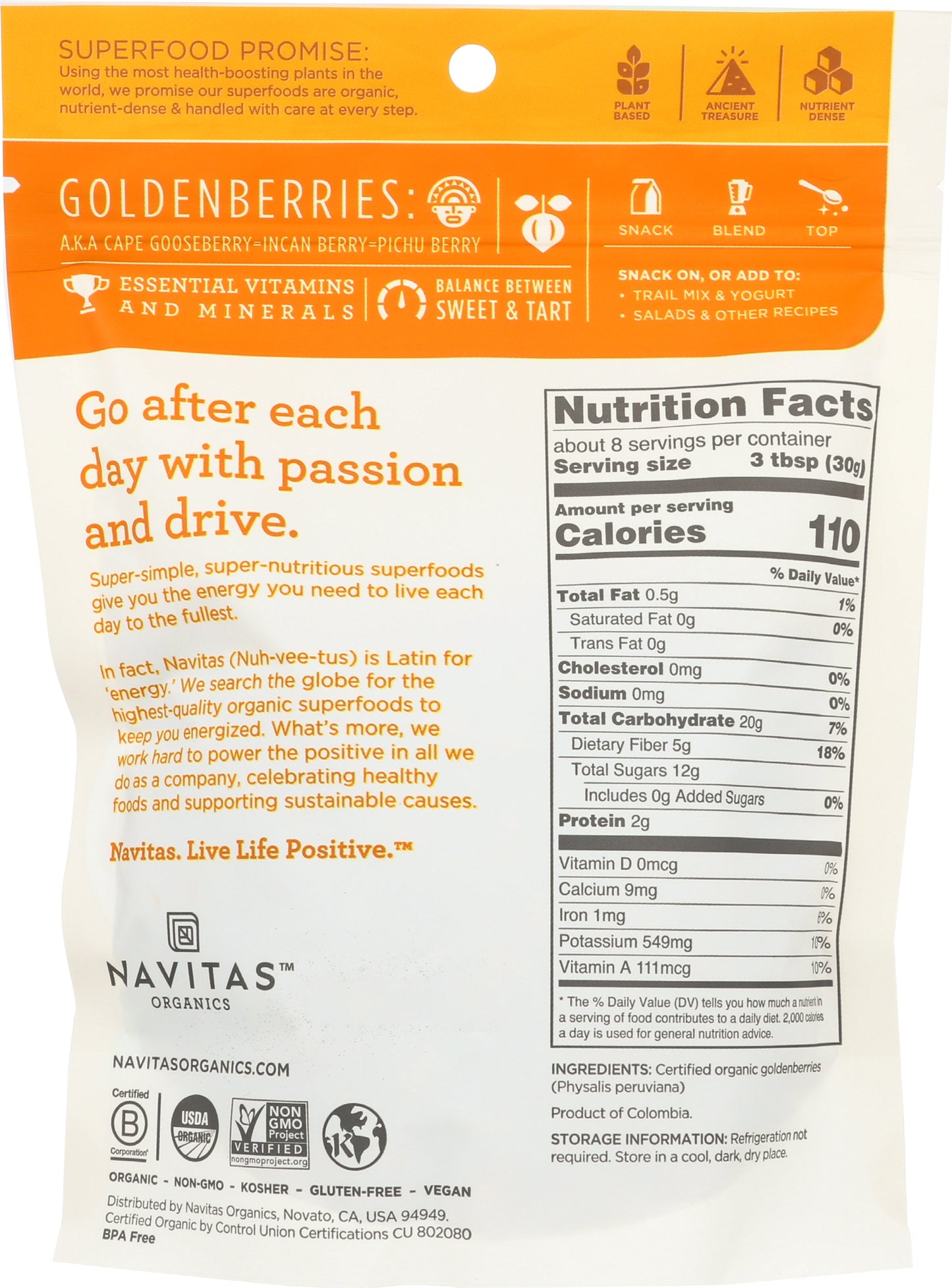 Navitas Organic Goldenberries 8oz