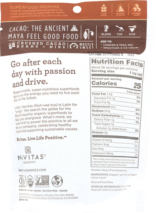 Navitas Organic Sweet Cacao Nibs 8oz